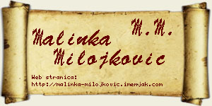 Malinka Milojković vizit kartica